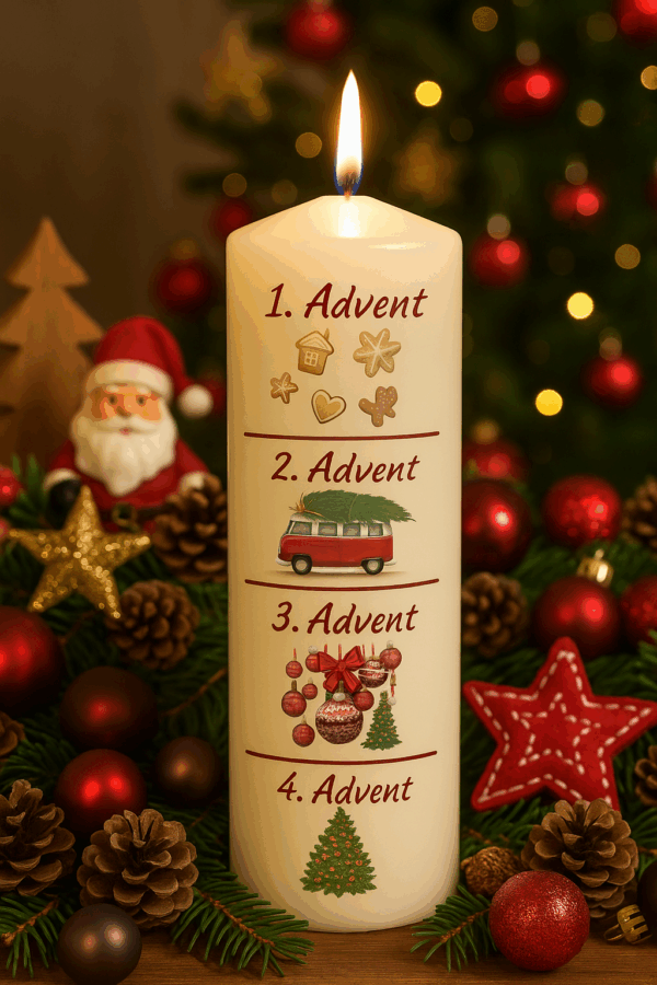 Adventskerze Weihnachtsfreude im Wandel