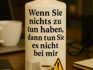 Kerze "Wenn Sie nichts zu tun haben"