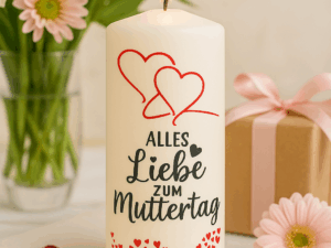 Muttertagskerze "Herzen"