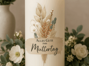 Muttertagskerze "Strauss"