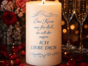 Valentinskerze "Eine Kerze nur für Dich"