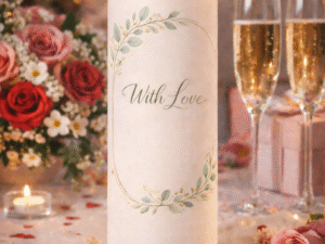 Valentinskerze "With Love" Eukalyptus