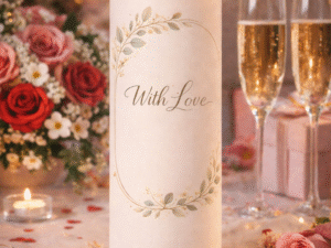 Valentinskerze "With Love"